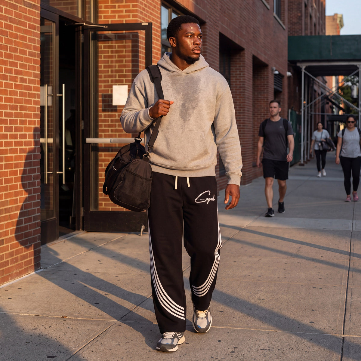 CAPÉL Curved Stripe Straight Sweatpants #1