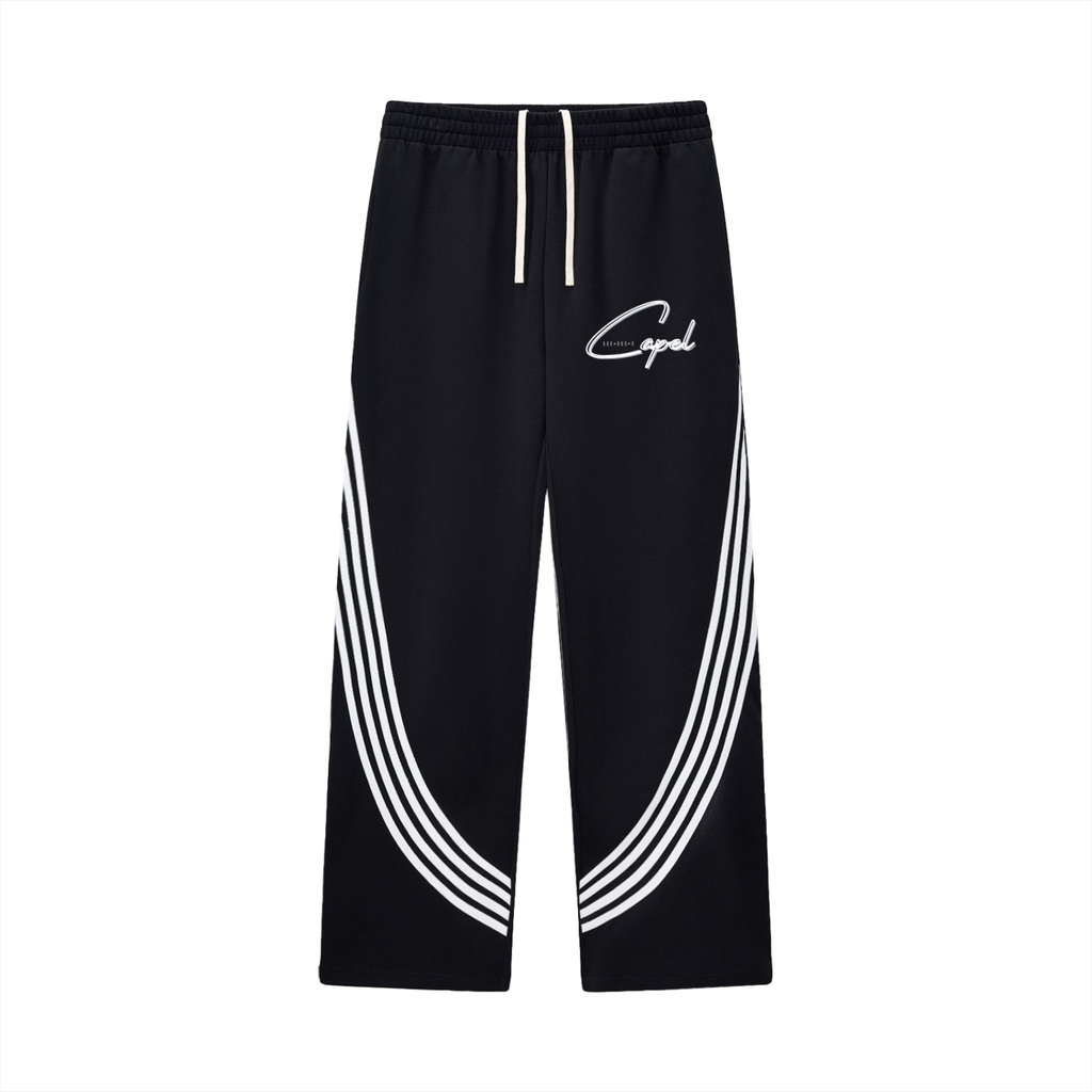 CAPÉL Curved Stripe Straight Sweatpants #1