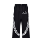 CAPÉL Curved Stripe Straight Sweatpants #1
