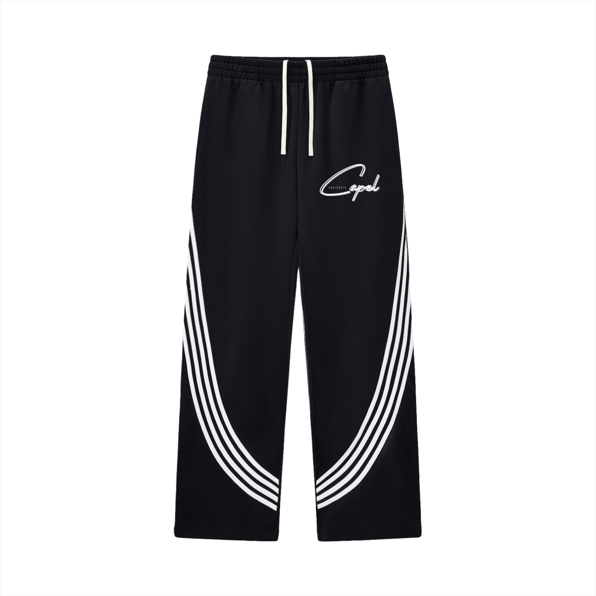 CAPÉL Curved Stripe Straight Sweatpants #1