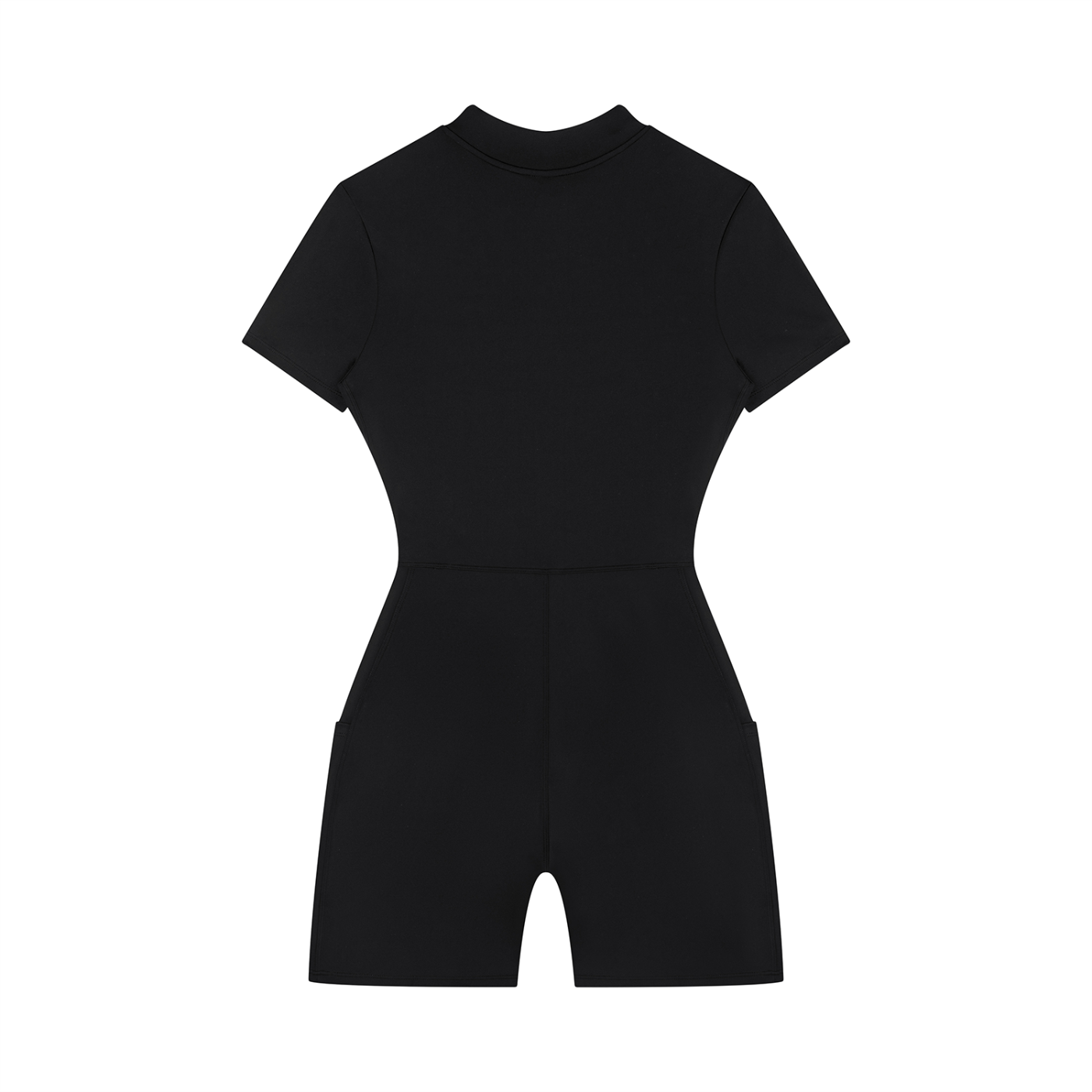 CAPEL Women's Quarter-Zip Short Sleeve Romper Black
