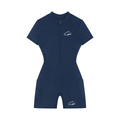 CAPEL Women's Quarter-Zip Short Sleeve Romper Blue