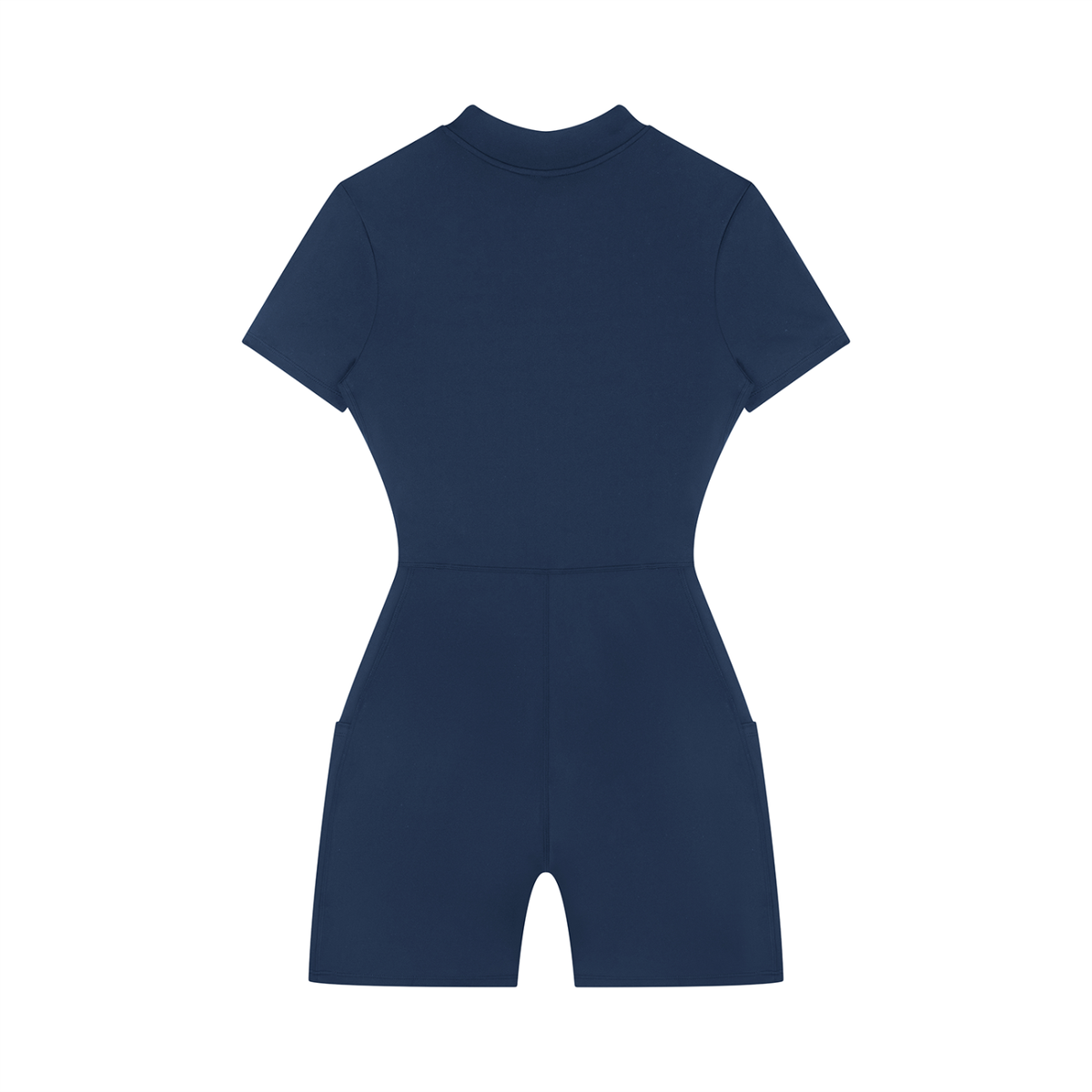 CAPEL Women's Quarter-Zip Short Sleeve Romper Blue
