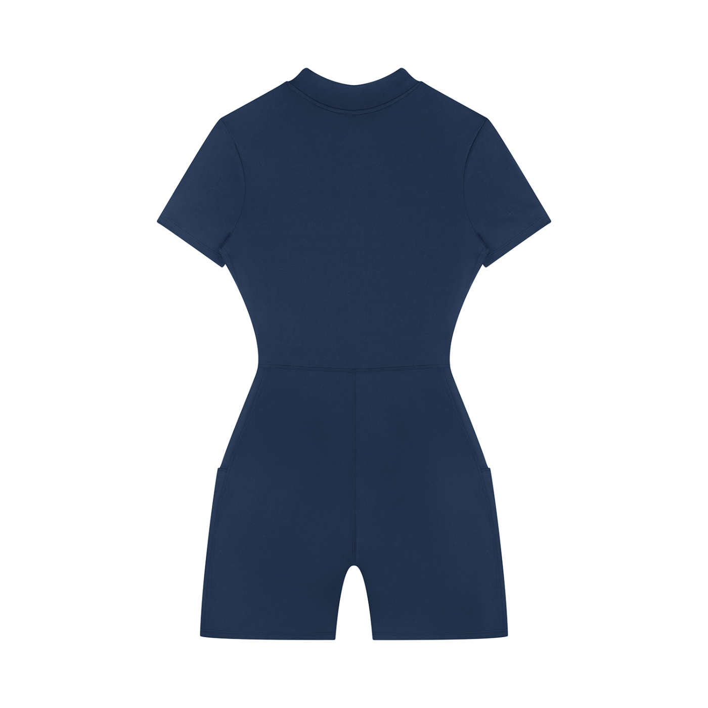 CAPEL Women's Quarter-Zip Short Sleeve Romper Blue
